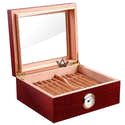 Cave à Cigares En Verre Avec Humidificateur - Présentoir En Bois De Cèdre Naturel, Capacité 35-50 Cigares - 4